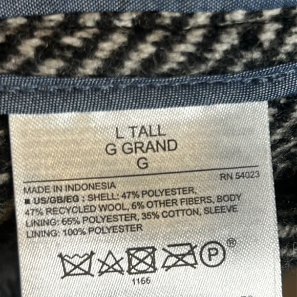 Gap Wool Blend Herringbone Sport Coat Blazer Single Button Men’s Size L Tall - Picture 7 of 16